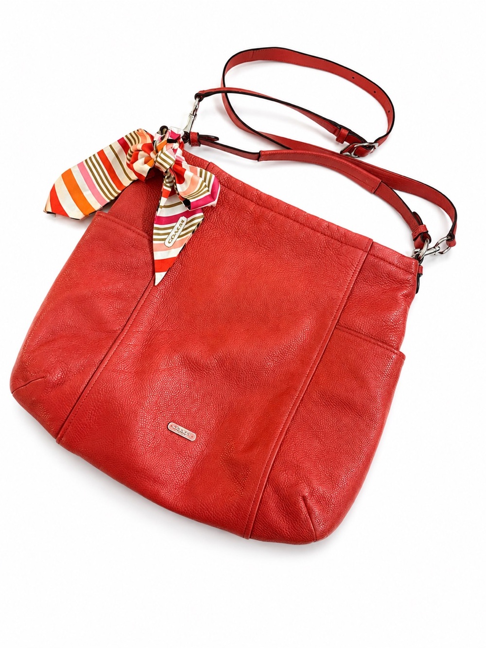 Coach Pebbled Leather Top Handle /Shoulder / Crossbody Bag – Paprika